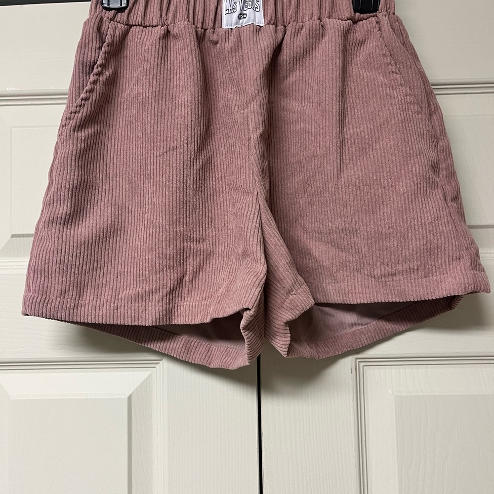 Women's Pink Corduroy Shorts